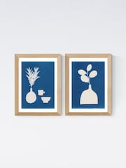 East End Prints Oak Cyanotype Still Life Oak Framed Art Print - Image 2 of 2