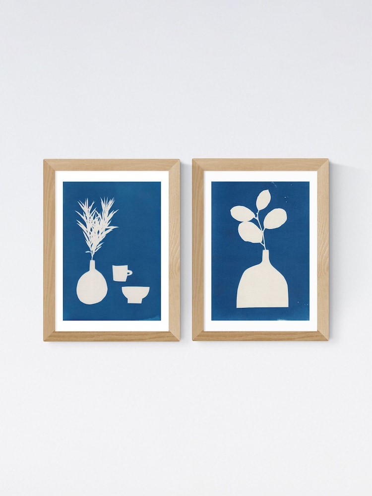 East End Prints Oak Cyanotype Still Life Oak Framed Art Print - Image 2 of 2
