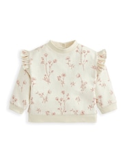 Mamas & Papas Pink Floral Print Sweatshirt And Leggings Set - Image 3 of 4