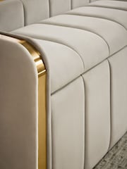 Soft Velvet Pebble Natural Myla Wood and Upholstered Storage Ottoman Bench - Image 3 of 7