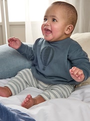 Mamas & Papas Blue Sweatshirt And Leggings Set - Image 2 of 6