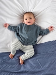 Mamas & Papas Blue Sweatshirt And Leggings Set - Image 3 of 6