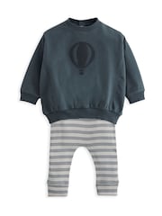 Mamas & Papas Blue Sweatshirt And Leggings Set - Image 4 of 6