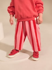 Pink and Red Stripe Barrel Leg Trousers (3mths-7yrs) - Image 1 of 8