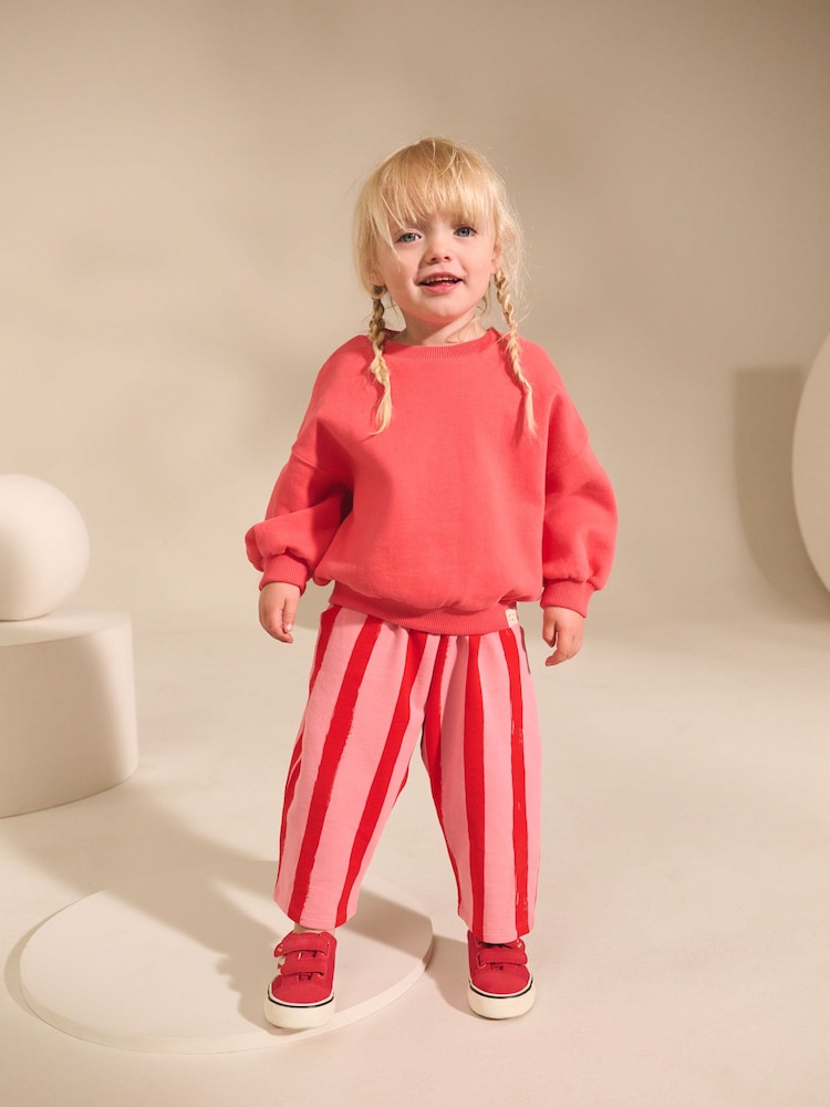 Pink and Red Stripe Barrel Leg Trousers (3mths-7yrs) - Image 2 of 8