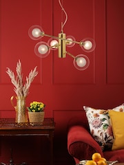 Dar Lighting Polished Gold Kumara 6 Light Pendant - Image 1 of 4
