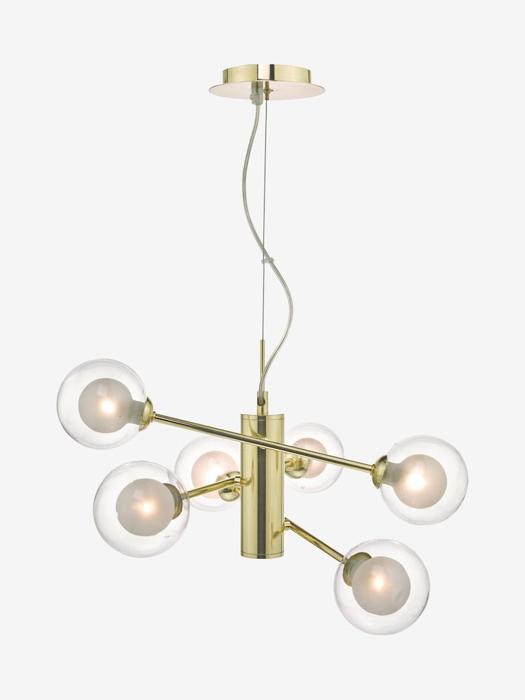 Dar Lighting Polished Gold Kumara 6 Light Pendant - Image 2 of 4