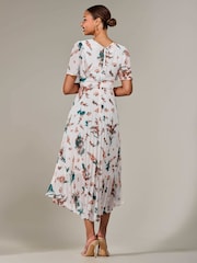 Jolie Moi Natural Angel Sleeve Pleated Chiffon Maxi Dress - Image 2 of 6