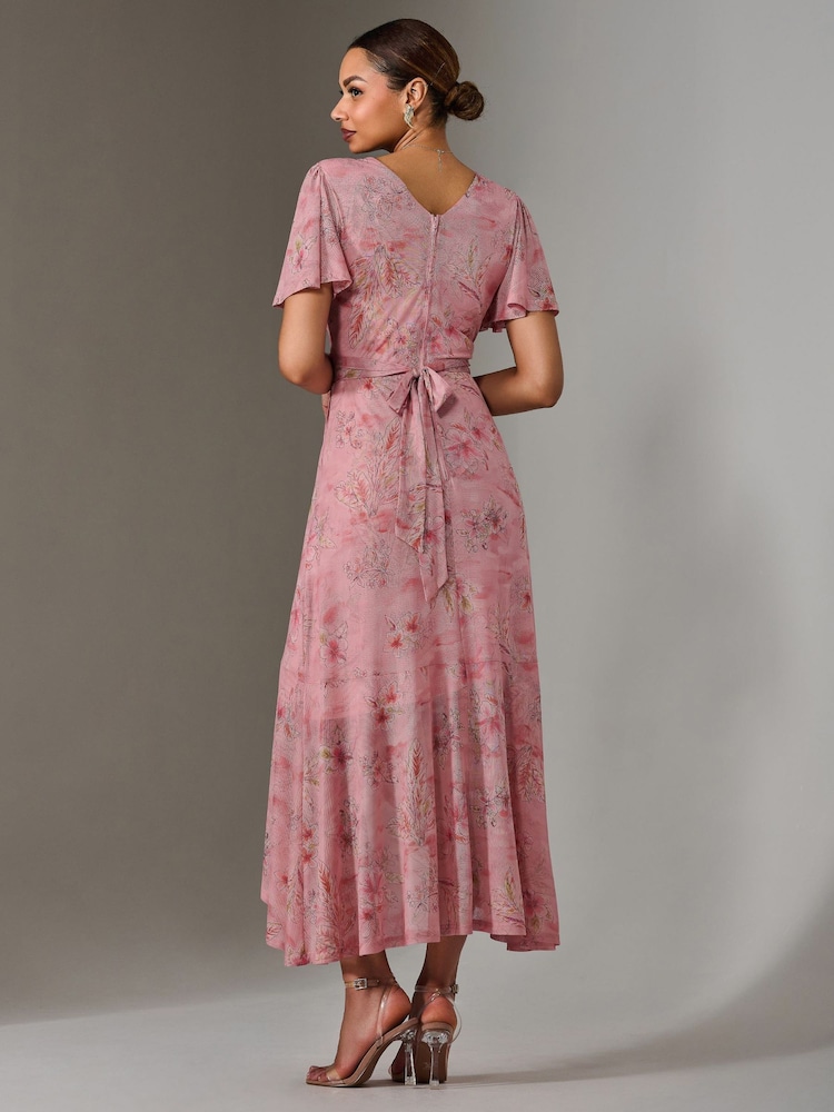Jolie Moi Pink Wrap Midaxi Dress - Image 2 of 6