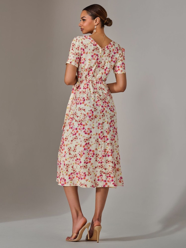 Jolie Moi Pink Printed Wrap Midmaxi Dress - Image 2 of 6