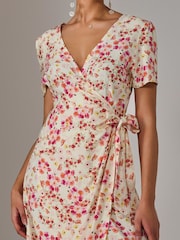 Jolie Moi Pink Printed Wrap Midmaxi Dress - Image 4 of 6