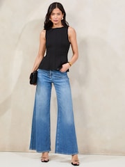 Lipsy Black Peplum Top - Image 3 of 4