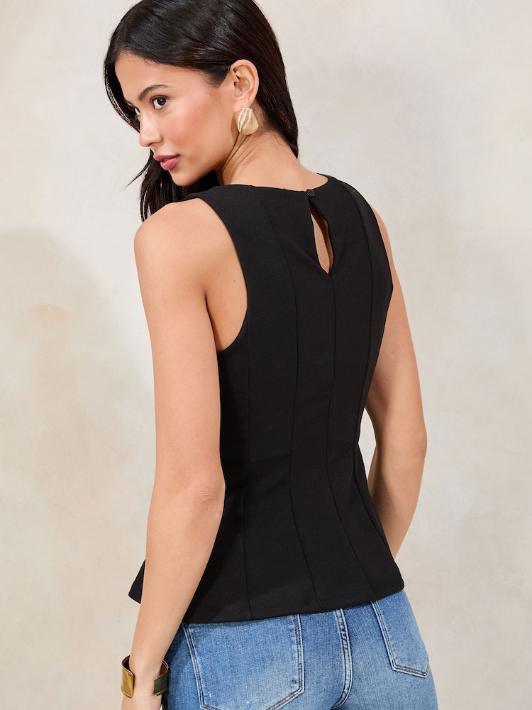 Lipsy Black Peplum Top - Image 4 of 4
