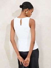Lipsy White Peplum Top - Image 4 of 4