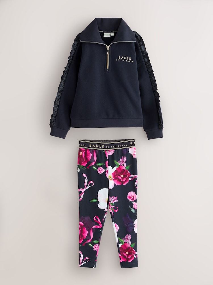 Baker by Ted Baker 2 Piece Funnel Neck Satin Detail Sweater & Leggings Set - صورة 1 من 6