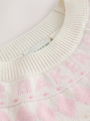 Baker by Ted Baker Cream Fairisle Pattern Knitted Peplum Hem Jumper - Image 6 of 7