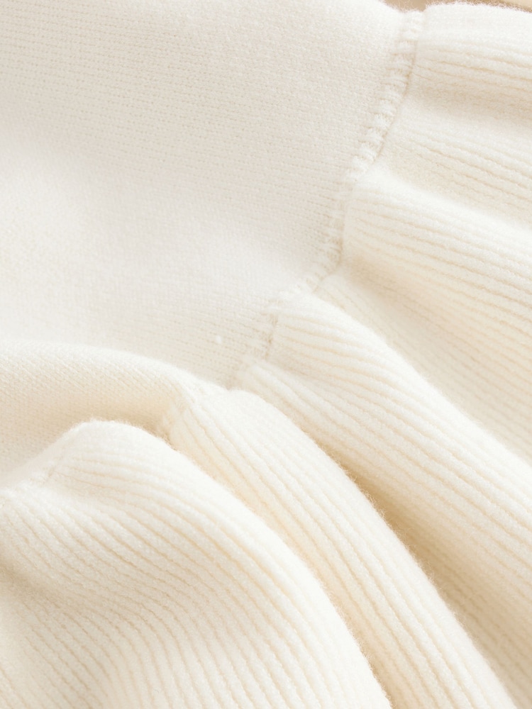 Baker by Ted Baker Cream Fairisle Pattern Knitted Peplum Hem Jumper - Image 7 of 7