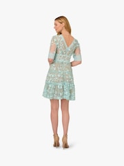 Adrianna Papell Blue Lace Embroidery Dress - Image 2 of 5