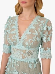 Adrianna Papell Blue Lace Embroidery Dress - Image 3 of 5