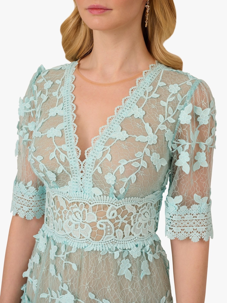 Buy Adrianna Papell Blue Lace Embroidery Dress from Next USA