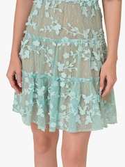 Adrianna Papell Blue Lace Embroidery Dress - Image 4 of 5