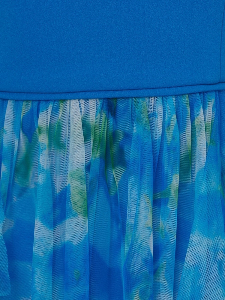 Adrianna Papell Blue Sweetpea Combo Gown - Image 5 of 5 Adrianna Papell Blue Sweetpea Combo Gown - Image 5 of 5