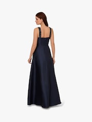 Adrianna Papell Blue Beaded Mikado Gown - Image 2 of 5