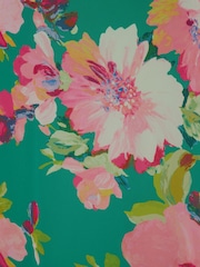 Adrianna Papell Green Floral Chiffon Halter Dress - Image 6 of 6