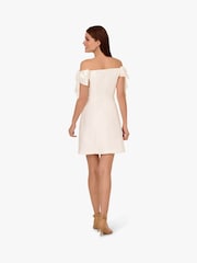 Adrianna Papell Scallop Neck Short White Dress - Image 2 of 5