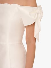 Adrianna Papell Scallop Neck Short White Dress - Image 4 of 5