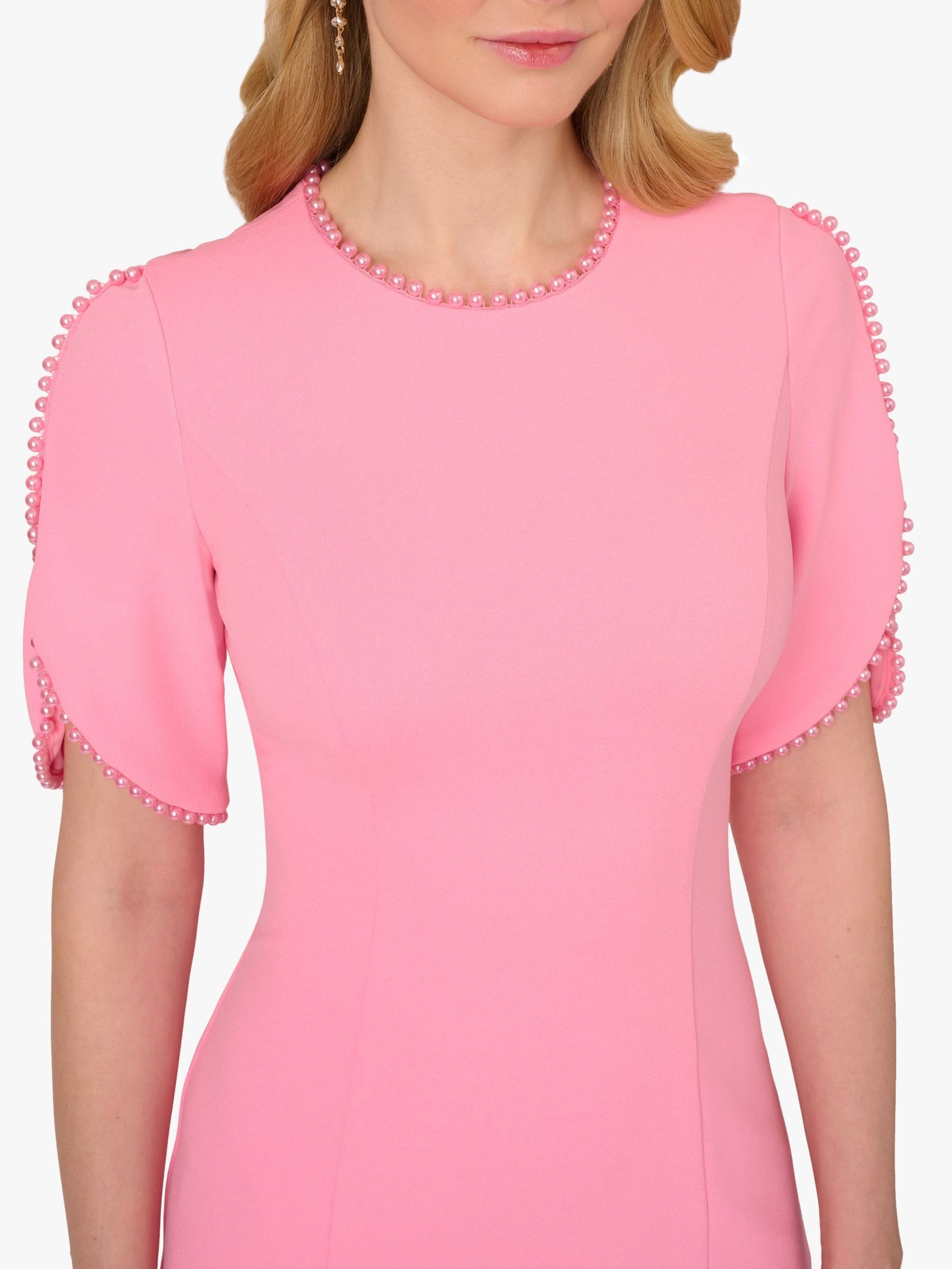 Buy Adrianna Papell Pink Knit Crepe Pearl Midi Dress from