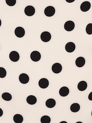 Adrianna Papell Polkadot Drape Sheath White Dress - Image 5 of 5