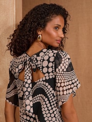 Love & Roses White Spot Short Sleeve Blouse - Image 3 of 4