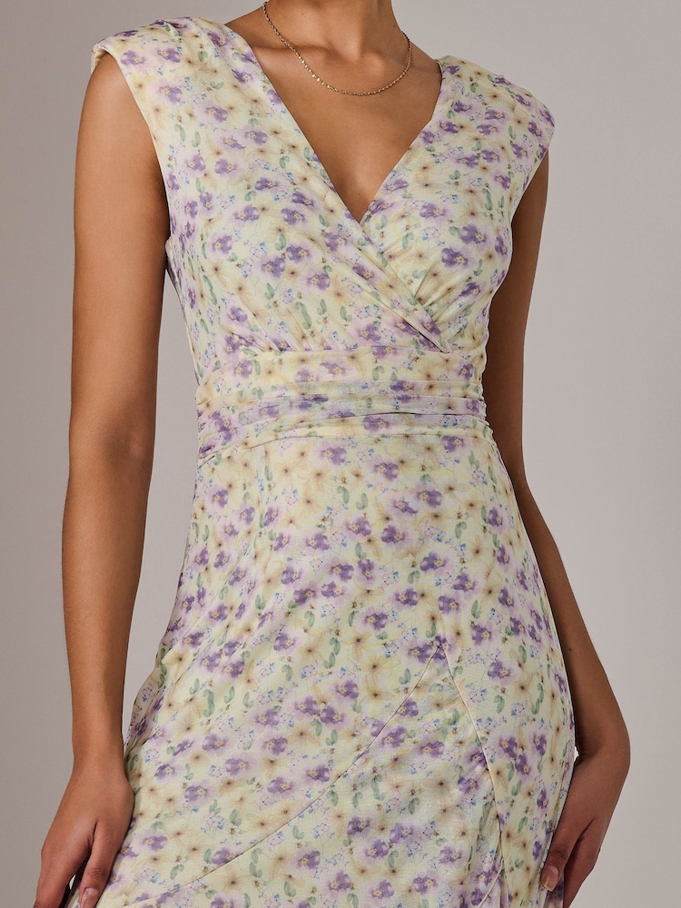 Jolie Moi Purple Sleeveless Ruffle Midi Dress - Image 3 of 6