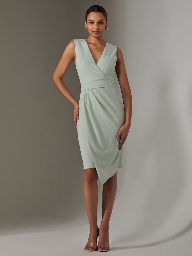 Зеленый - Jolie Moi Без рукава Wrap Front средних размеров платья - Image 1 of 6