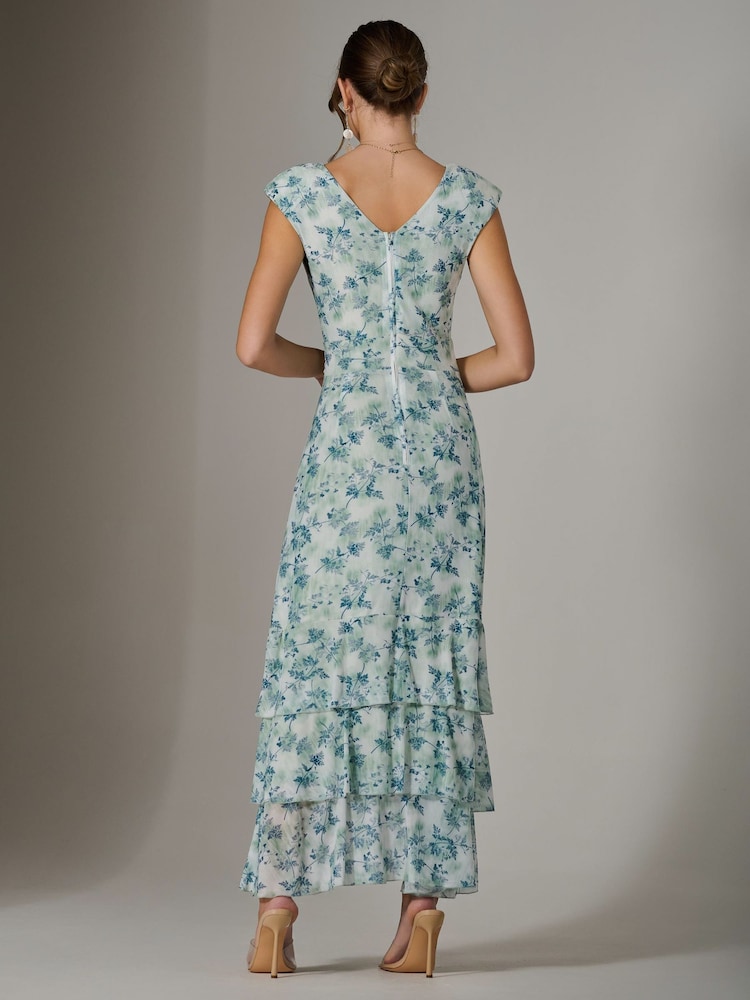 Jolie Moi Green Sleeveless Ruffle Midi Dress - Image 2 of 6