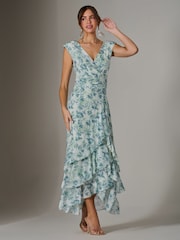 Jolie Moi Green Sleeveless Ruffle Midi Dress - Image 4 of 6