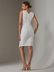 Jolie Moi White Sleeveless Wrap Front Midi Dress - Image 2 of 6