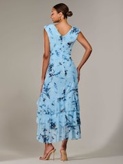 Jolie Moi Blue Sleeveless Ruffle Midi Dress - Image 2 of 6