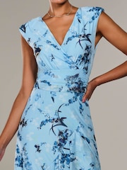 Jolie Moi Blue Sleeveless Ruffle Midi Dress - Image 3 of 6