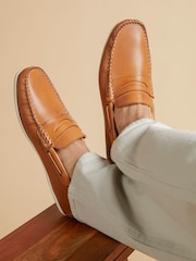 Jones Bootmaker Blue Parks Casual Leather Moccasins Shoes - Image 1 of 6