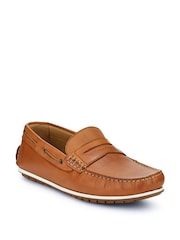Jones Bootmaker Blue Parks Casual Leather Moccasins Shoes - Image 3 of 6
