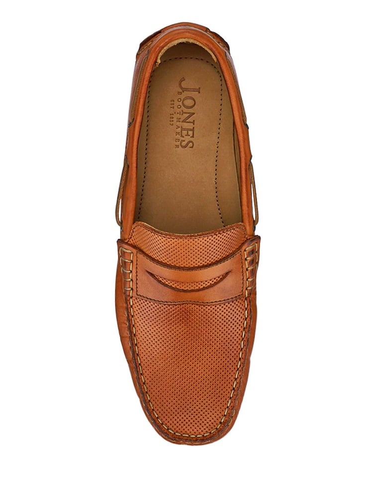 Jones Bootmaker Natural Parks Casual Leather Moccasins Shoes - Image 5 of 6