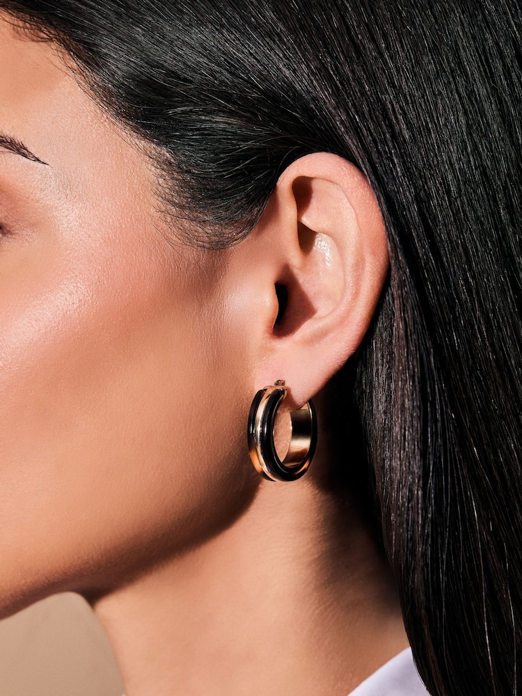 Lauren Ralph Lauren Hoop Brown Tortoiseshell Earrings - Image 2 of 3 Lauren Ralph Lauren Hoop Brown Tortoiseshell Earrings - Image 2 of 3