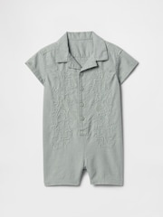 Gap Green Linen-Cotton Cabana Romper (Newborn-24mths) - Image 1 of 2