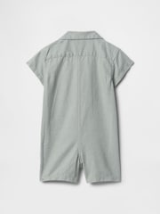 Gap Green Linen-Cotton Cabana Romper (Newborn-24mths) - Image 2 of 2