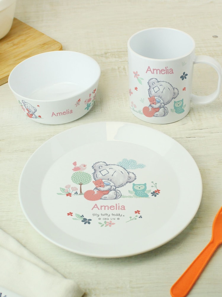 Personalised Tatty Teddy Animal Plastic Breakfast Set by PMC - Image 3 of 3
