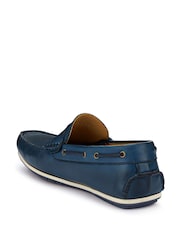 Jones Bootmaker Blue Parks Casual Leather Moccasins Shoes - Image 4 of 6