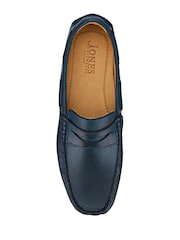 Jones Bootmaker Blue Parks Casual Leather Moccasins Shoes - Image 5 of 6