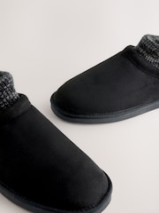 Black Knitted Cuff Boot Slippers - Image 7 of 7